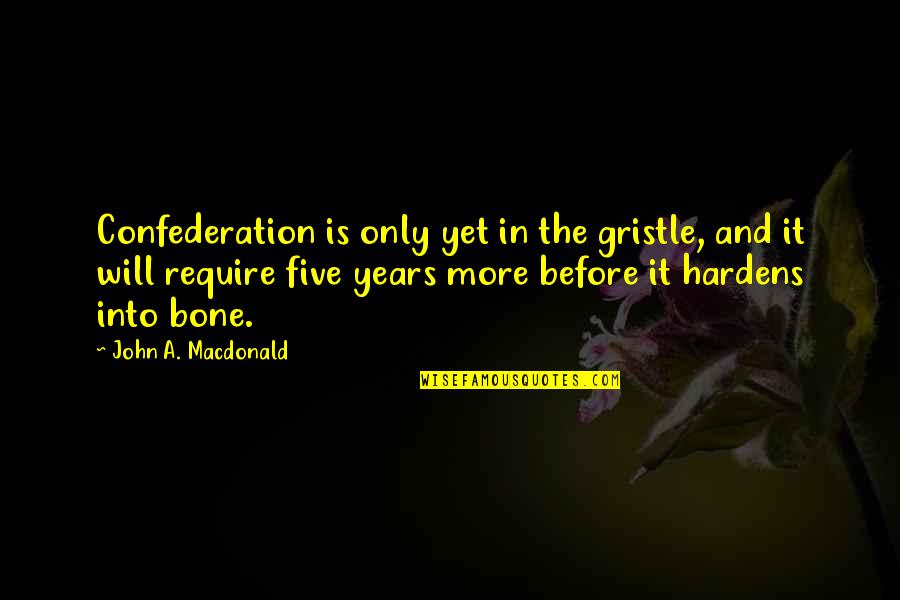 Ibn Fadlan Quotes By John A. Macdonald: Confederation is only yet in the gristle, and
