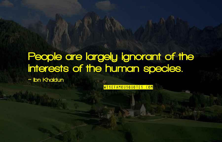 Ibn Khaldun Quotes By Ibn Khaldun: People are largely ignorant of the interests of