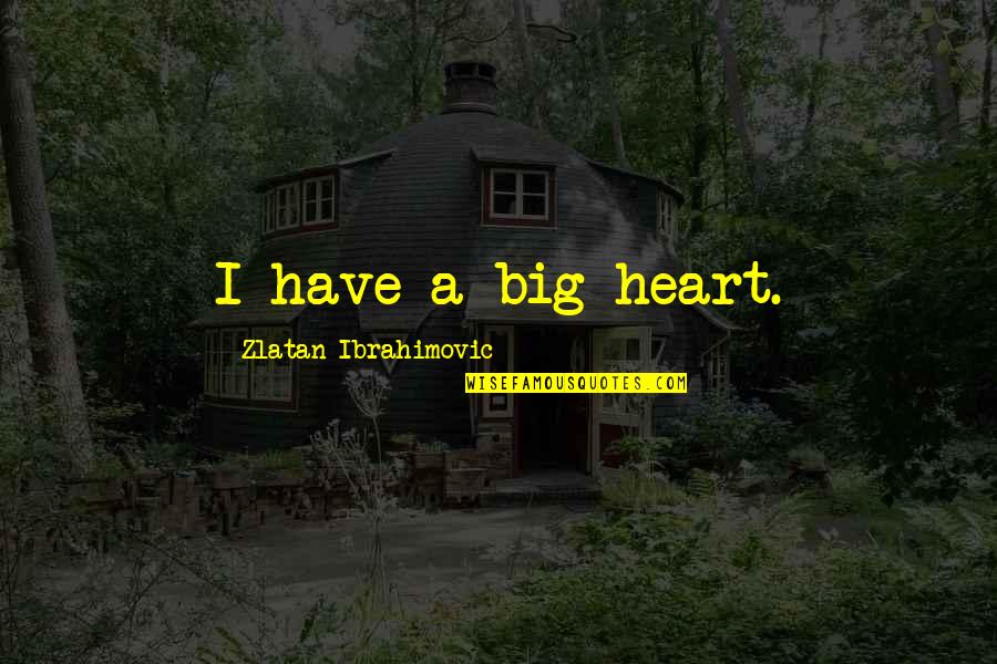 Ibrahimovic Quotes By Zlatan Ibrahimovic: I have a big heart.