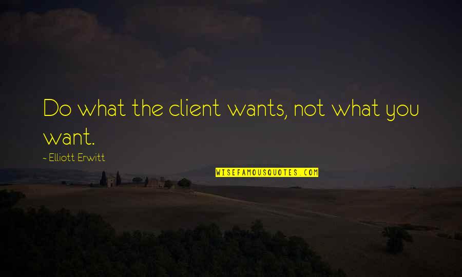Ican Do It Quotes By Elliott Erwitt: Do what the client wants, not what you
