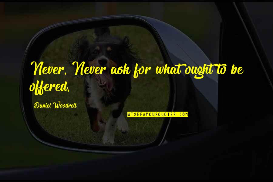 Icbc Macau Quotes By Daniel Woodrell: Never. Never ask for what ought to be Icbc Macau Quotes By Daniel Woodrell: Never. Never ask for what ought to be