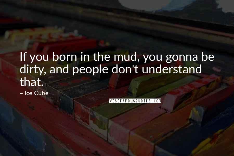 Ice Cube quotes: If you born in the mud, you gonna be dirty, and people don't understand that.