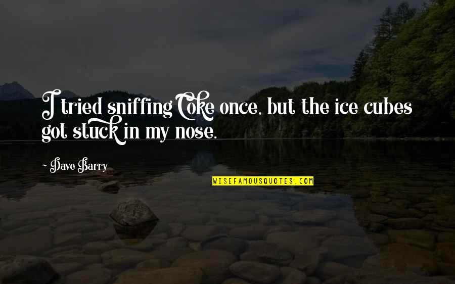 Ice Cubes Quotes By Dave Barry: I tried sniffing Coke once, but the ice