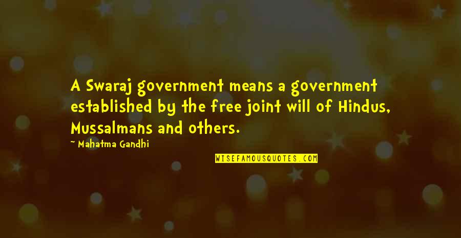 Ice Fishing Quotes By Mahatma Gandhi: A Swaraj government means a government established by