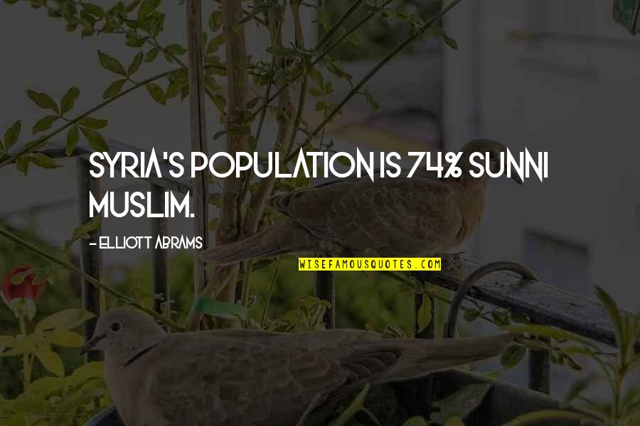 Ice Maiden Quotes By Elliott Abrams: Syria's population is 74% Sunni Muslim.