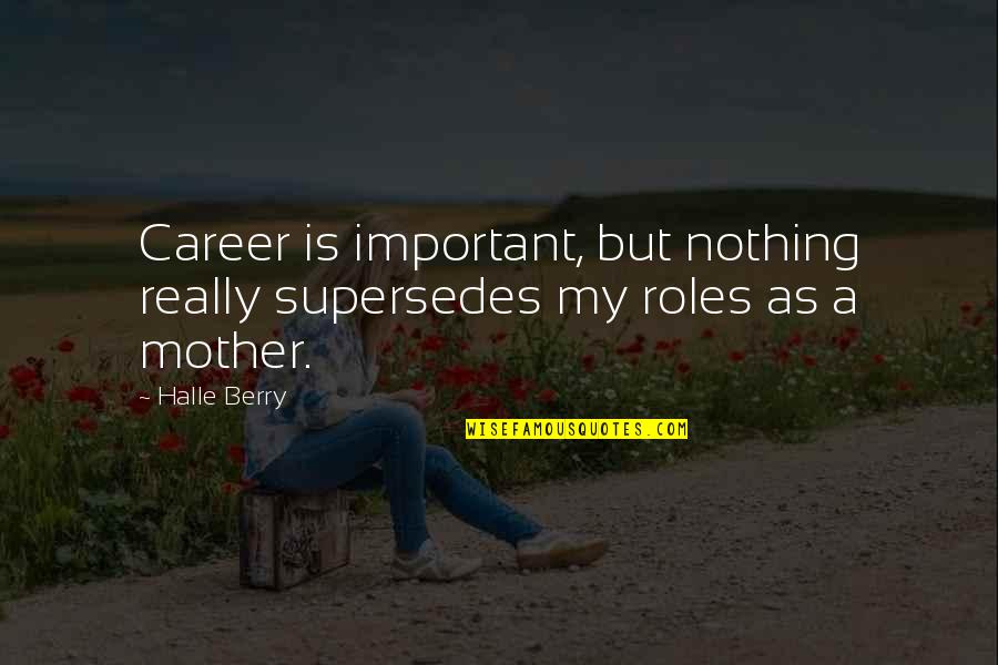 Ice That Steams Quotes By Halle Berry: Career is important, but nothing really supersedes my