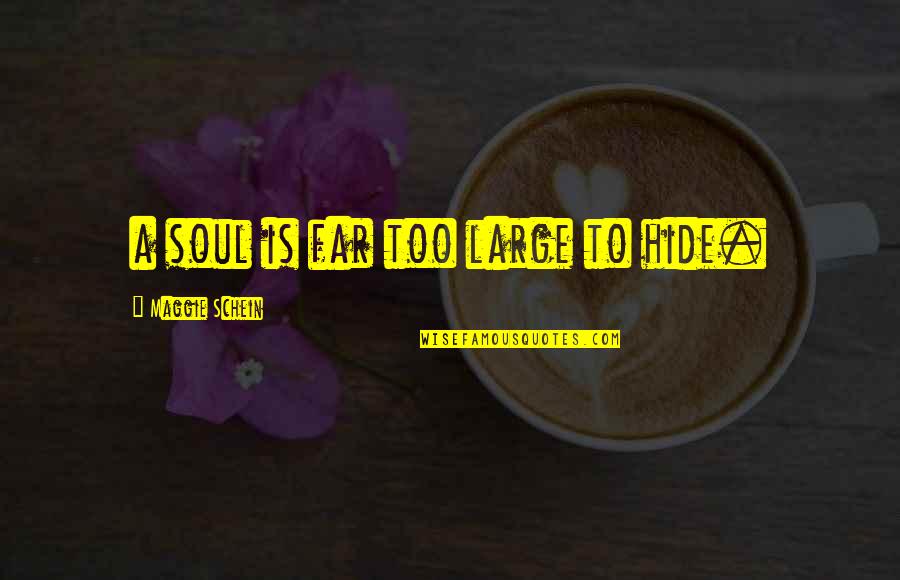 Iceless Cold Quotes By Maggie Schein: a soul is far too large to hide. Iceless Cold Quotes By Maggie Schein: a soul is far too large to hide.