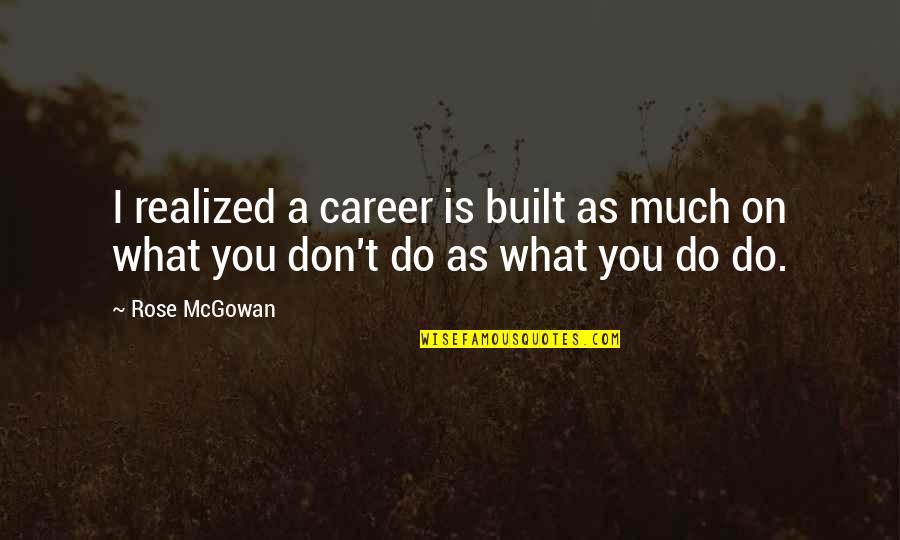 Iceless Cold Quotes By Rose McGowan: I realized a career is built as much