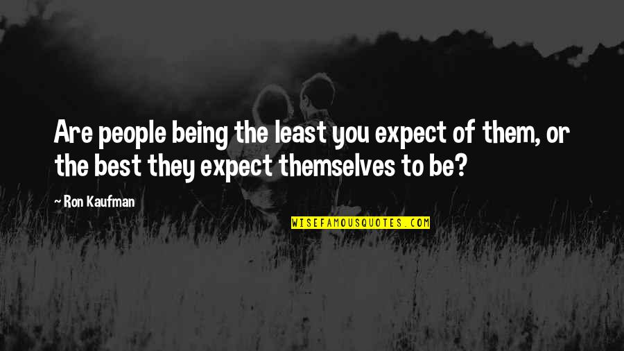 Ich Einfach Unverbesserlich Quotes By Ron Kaufman: Are people being the least you expect of