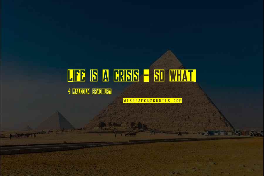 Ichinose Kun Quotes By Malcolm Bradbury: Life is a crisis - so what! Ichinose Kun Quotes By Malcolm Bradbury: Life is a crisis - so what!
