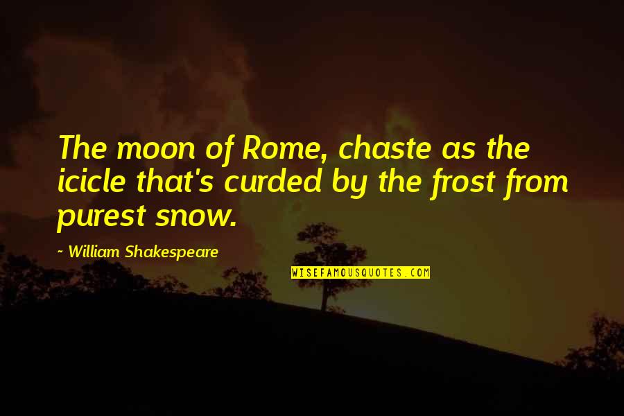 Icicle Quotes By William Shakespeare: The moon of Rome, chaste as the icicle