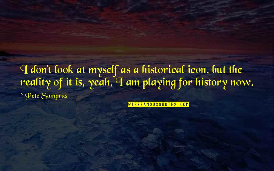 Icon Quotes By Pete Sampras: I don't look at myself as a historical Icon Quotes By Pete Sampras: I don't look at myself as a historical