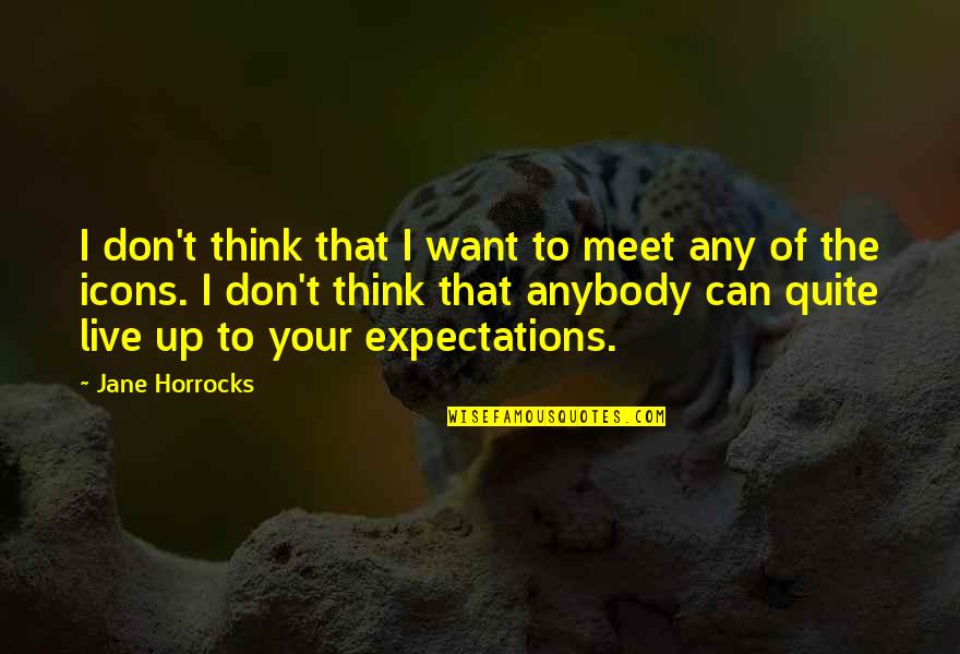 Icons Quotes By Jane Horrocks: I don't think that I want to meet
