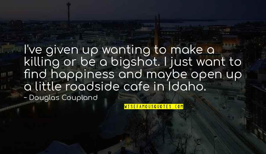 Idaho Quotes By Douglas Coupland: I've given up wanting to make a killing