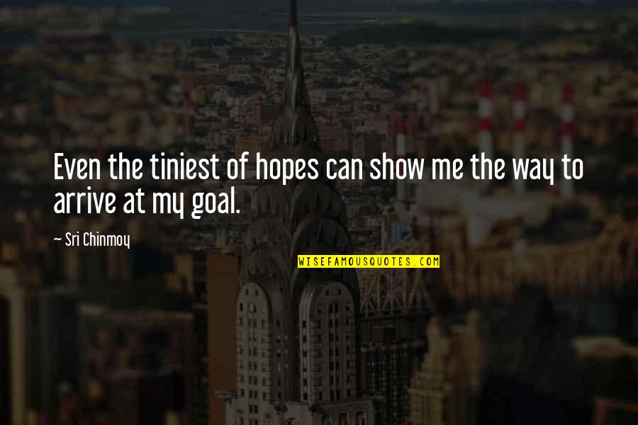 Idanis Berrios Quotes By Sri Chinmoy: Even the tiniest of hopes can show me