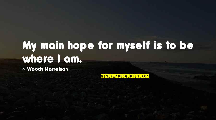 Idavoll Norse Quotes By Woody Harrelson: My main hope for myself is to be