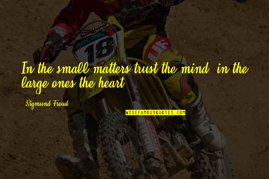 Idc If You Like Me Or Not Quotes By Sigmund Freud: In the small matters trust the mind, in