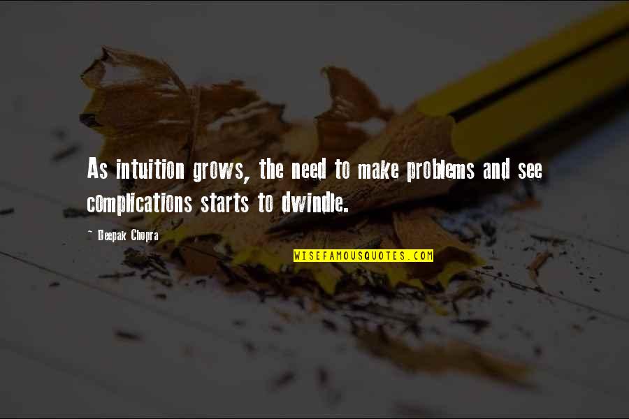 Idea Implementation Quotes By Deepak Chopra: As intuition grows, the need to make problems