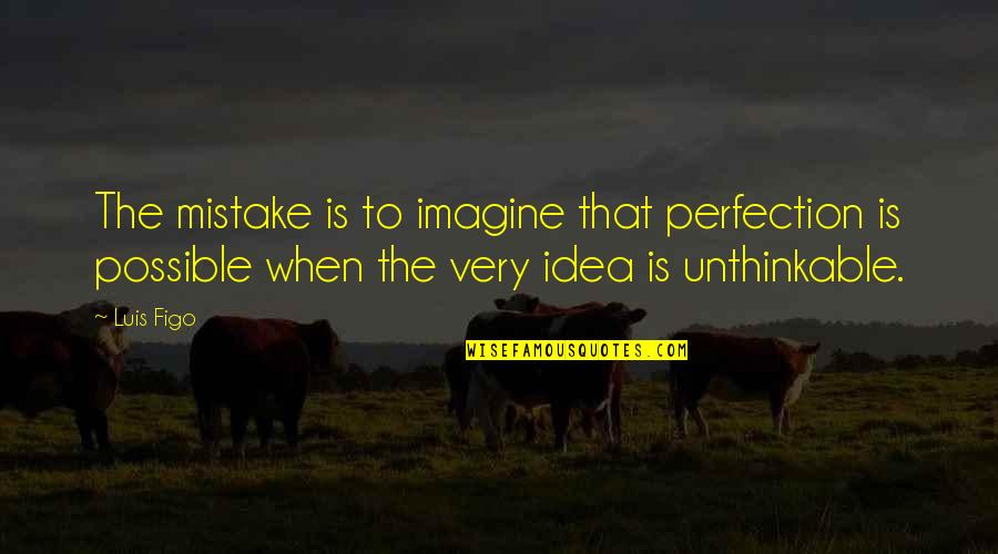 Idea Of Perfection Quotes By Luis Figo: The mistake is to imagine that perfection is