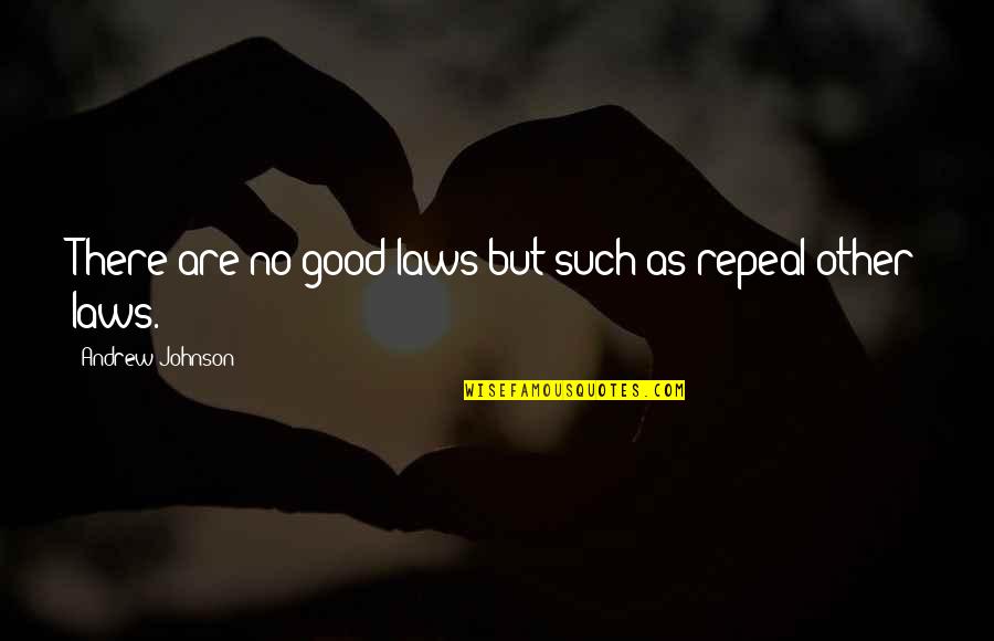Ideal Man Famous Quotes By Andrew Johnson: There are no good laws but such as Ideal Man Famous Quotes By Andrew Johnson: There are no good laws but such as