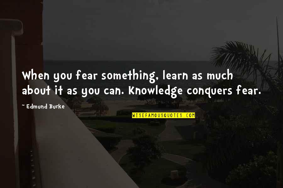Idealisme Seorang Quotes By Edmund Burke: When you fear something, learn as much about