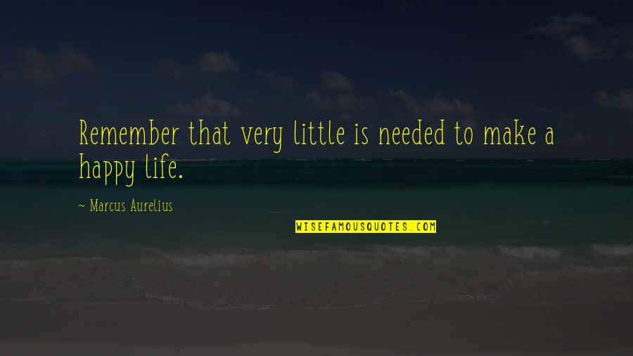 Idealities Quotes By Marcus Aurelius: Remember that very little is needed to make