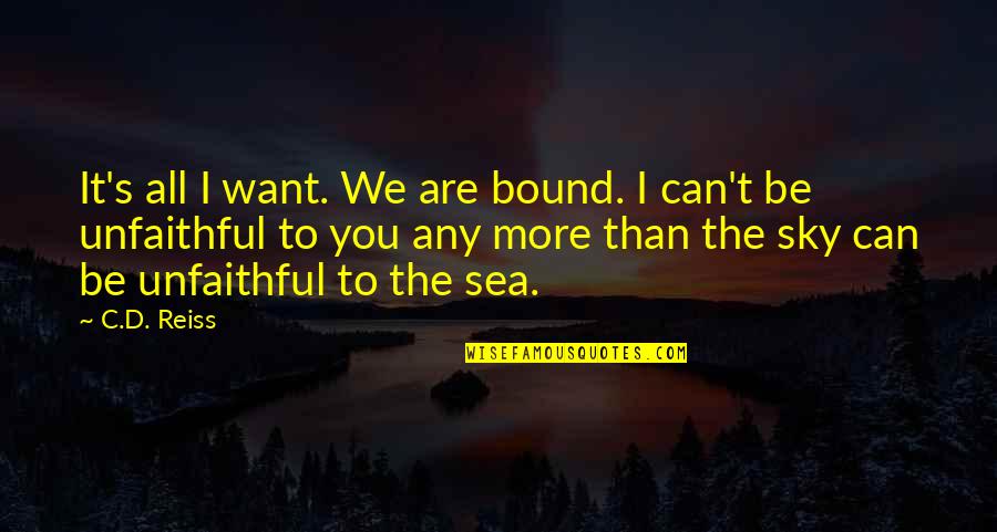 Idealization Love Quotes By C.D. Reiss: It's all I want. We are bound. I