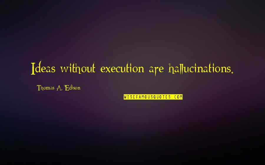 Ideas And Execution Quotes By Thomas A. Edison: Ideas without execution are hallucinations.