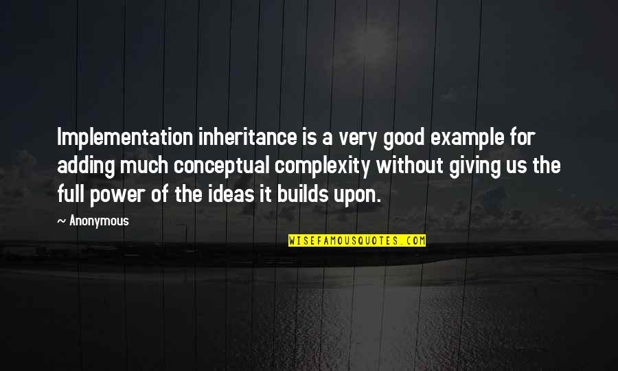 Ideas Are Power Quotes By Anonymous: Implementation inheritance is a very good example for