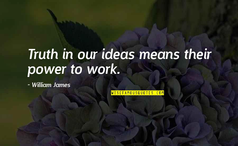 Ideas Are Power Quotes By William James: Truth in our ideas means their power to