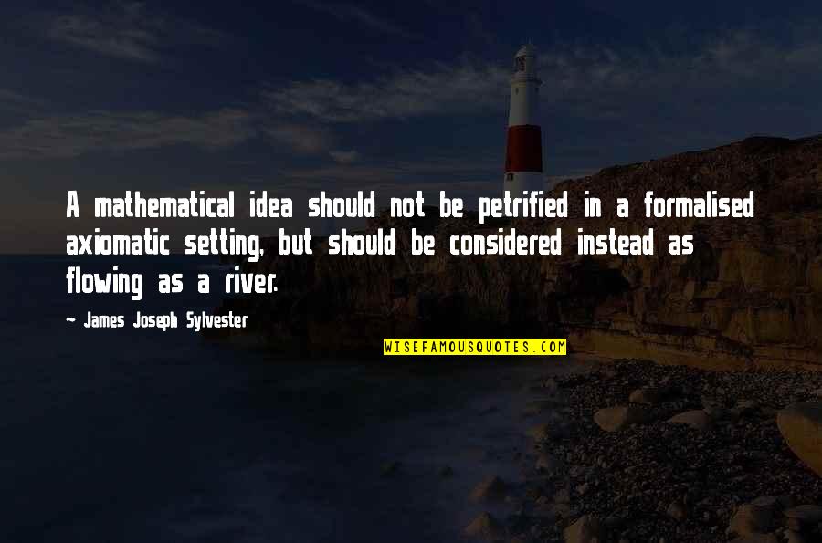 Ideas Flowing Quotes By James Joseph Sylvester: A mathematical idea should not be petrified in