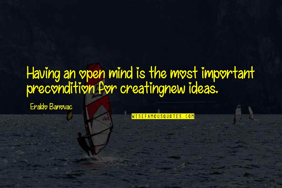 Ideas Mind Quotes By Eraldo Banovac: Having an open mind is the most important