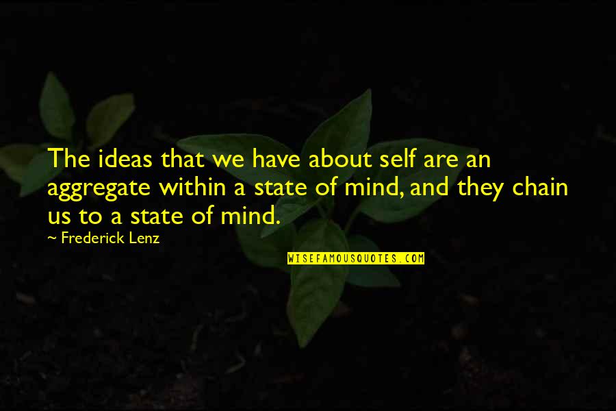 Ideas Mind Quotes By Frederick Lenz: The ideas that we have about self are