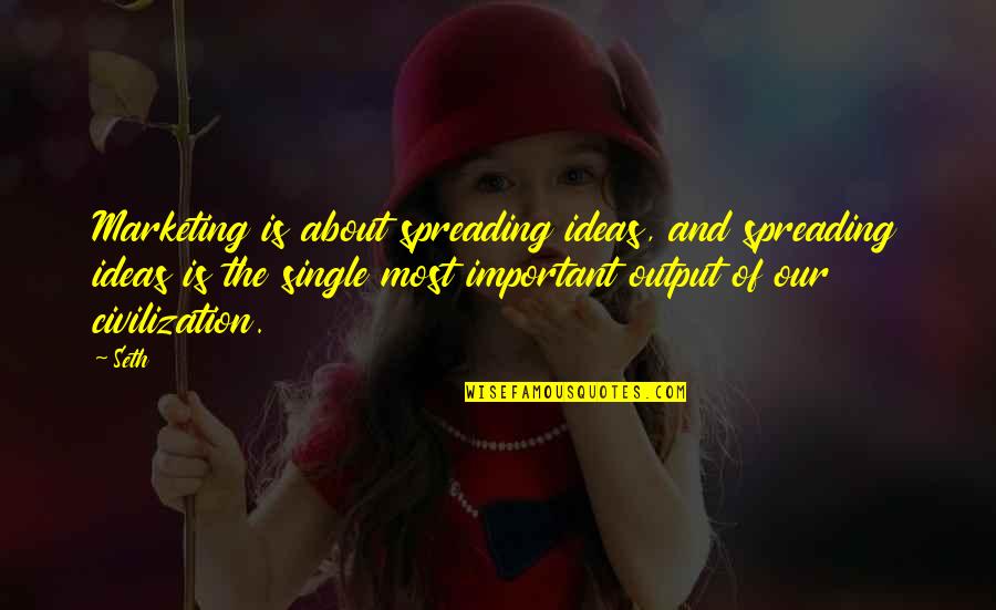 Ideas Spreading Quotes By Seth: Marketing is about spreading ideas, and spreading ideas