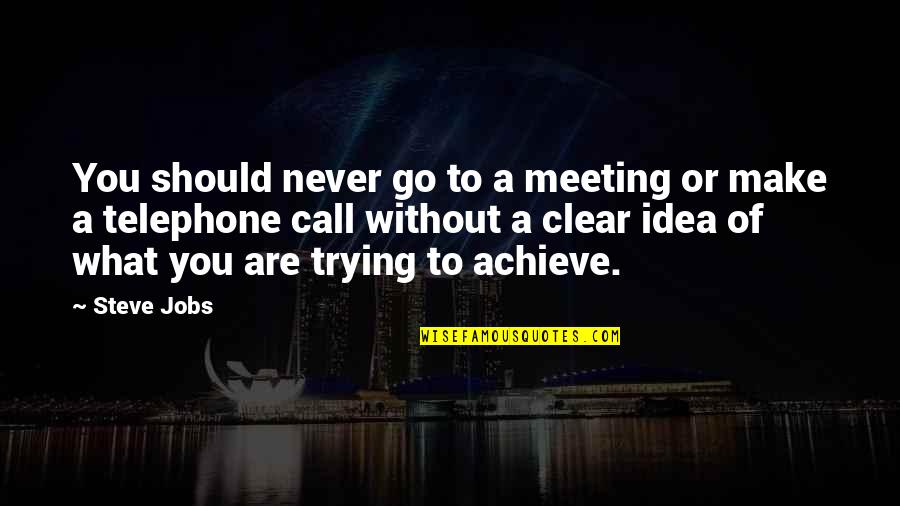 Ideas Steve Jobs Quotes By Steve Jobs: You should never go to a meeting or