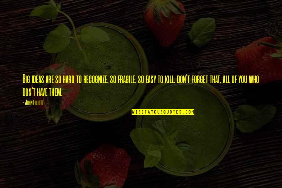 Ideas Who Quotes By John Elliott: Big ideas are so hard to recognize, so Ideas Who Quotes By John Elliott: Big ideas are so hard to recognize, so