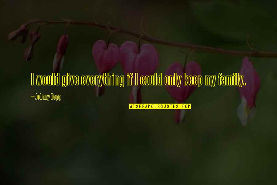 Idential Quotes By Johnny Depp: I would give everything if I could only