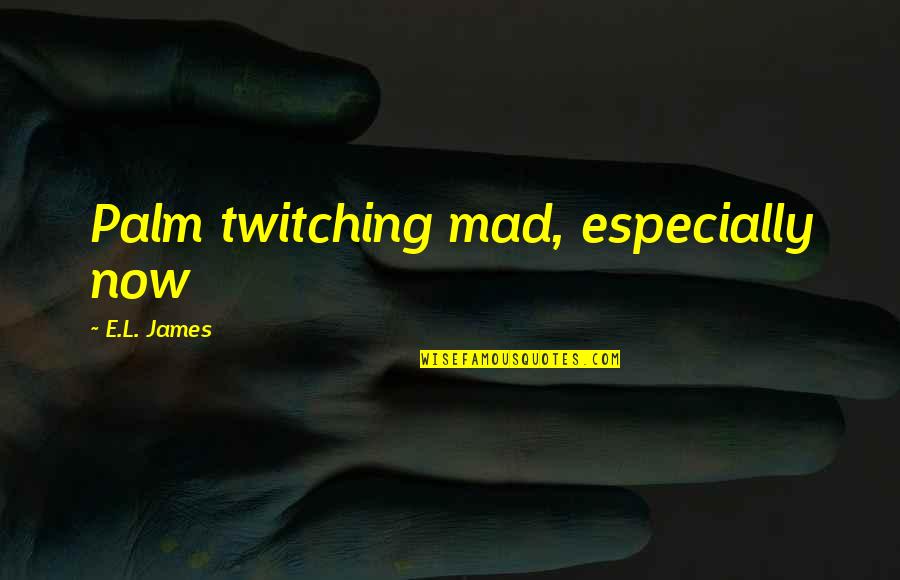 Identifiavble Quotes By E.L. James: Palm twitching mad, especially now