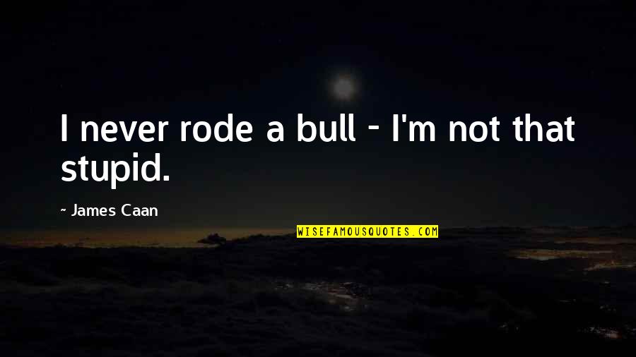 Identifies Syn Quotes By James Caan: I never rode a bull - I'm not