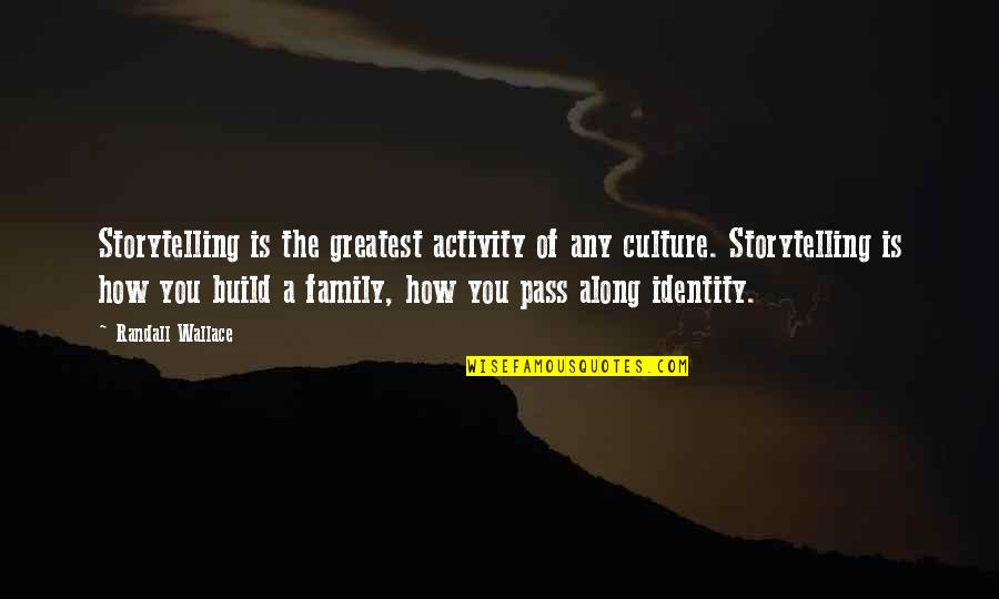 Identity And Culture Quotes By Randall Wallace: Storytelling is the greatest activity of any culture. Identity And Culture Quotes By Randall Wallace: Storytelling is the greatest activity of any culture.