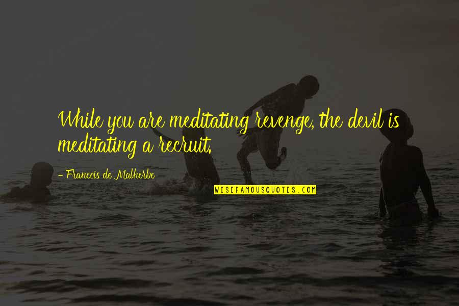 Identity Design Quotes By Francois De Malherbe: While you are meditating revenge, the devil is