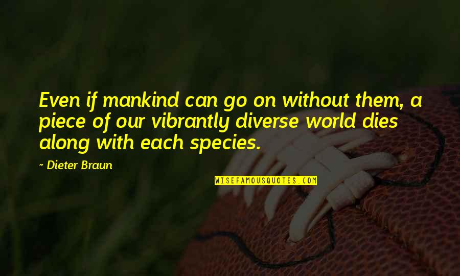 Ideographic Quotes By Dieter Braun: Even if mankind can go on without them,