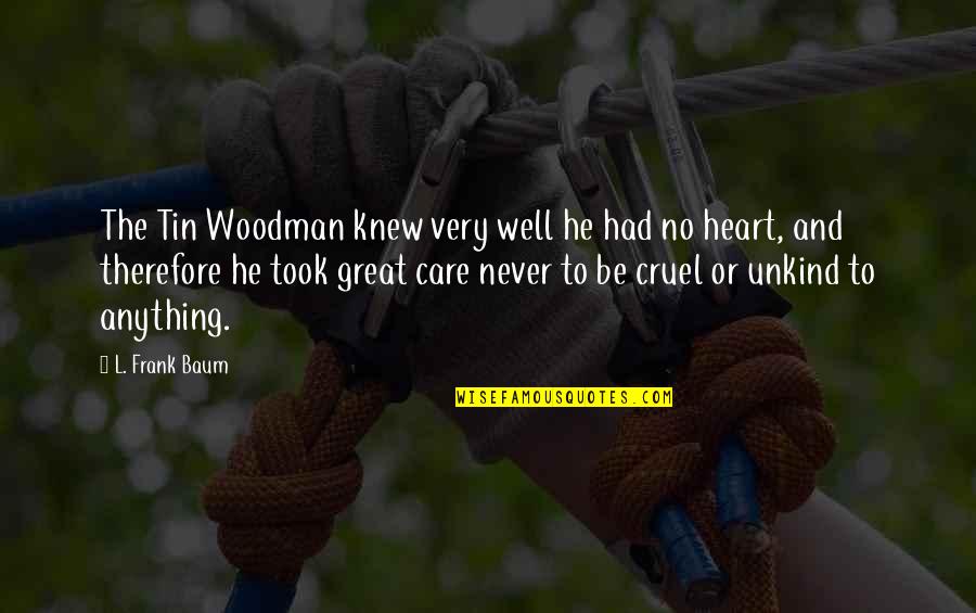 Ideya Halimbawa Quotes By L. Frank Baum: The Tin Woodman knew very well he had
