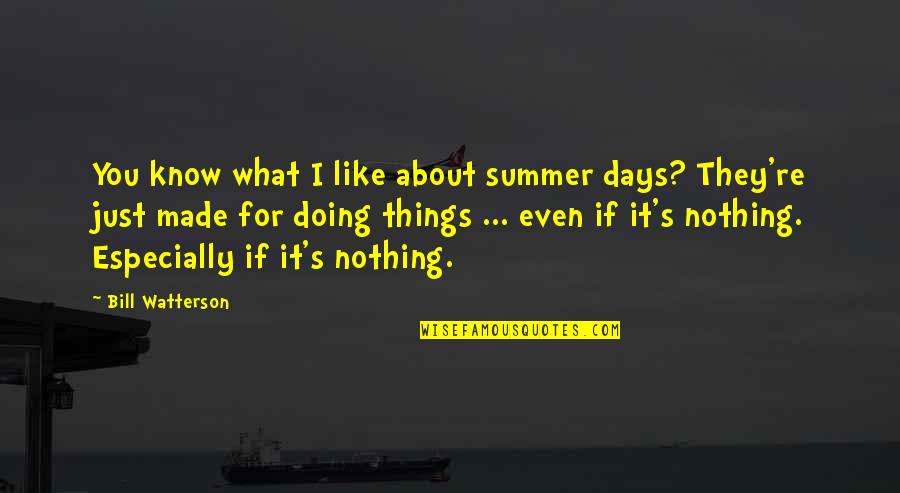 Ideye Olympiakos Quotes By Bill Watterson: You know what I like about summer days?