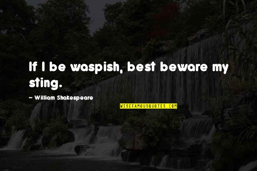 Idi Amin Immoral Quotes By William Shakespeare: If I be waspish, best beware my sting. Idi Amin Immoral Quotes By William Shakespeare: If I be waspish, best beware my sting.