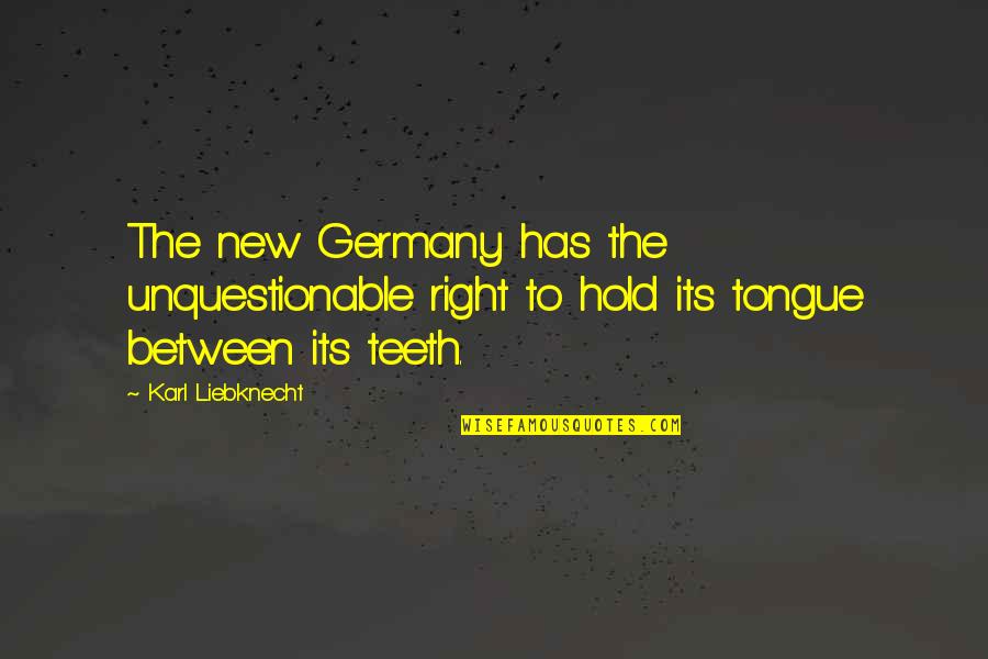 Idiots Talking Quotes By Karl Liebknecht: The new Germany has the unquestionable right to