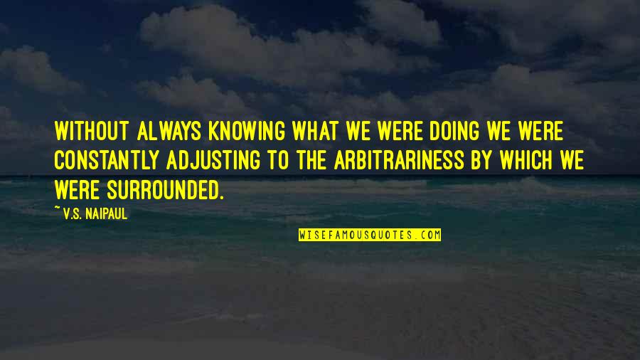 Idk If I Love You Quotes By V.S. Naipaul: Without always knowing what we were doing we