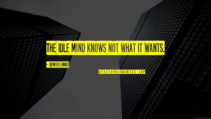 Idle Quotes By Quintus Ennius: The idle mind knows not what it wants.