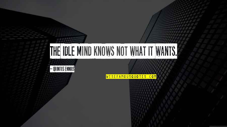 Idle's Quotes By Quintus Ennius: The idle mind knows not what it wants.