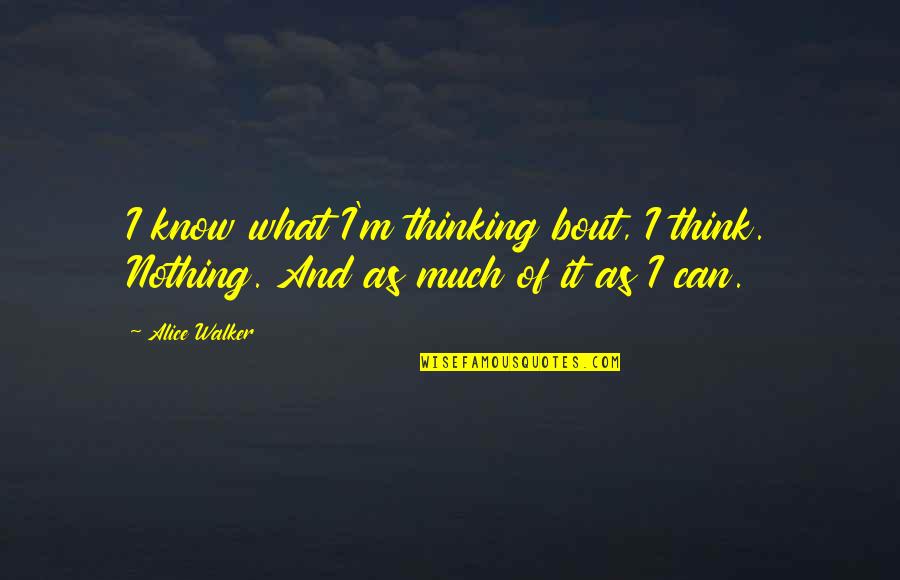 Idmc 2020 Quotes By Alice Walker: I know what I'm thinking bout, I think.